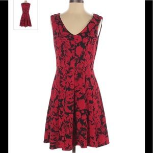 Simply Emma Gorgeous Red & Black Slimming Vneck Dress